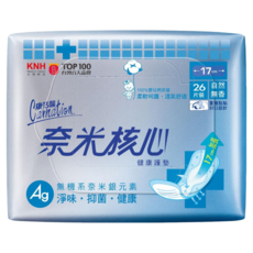 康乃馨奈米核心護墊 無香，輕薄透氣，棉柔親膚，給您全天候的舒適與安心, 1個, 26片, 17cm