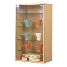 BuyJm 加大五層低甲醛玻璃展示櫃 收納公仔櫃 B-CH-BO035, 淺橡木, 淺橡木