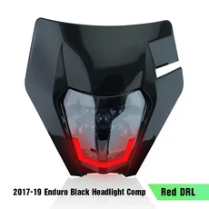 PowerZone 오토바이 헤드 라이트 전조등 Supermoto Fairing For KTM EXC SXF MX 먼지 자전거 Enduro 블랙, 03 Black Headlight