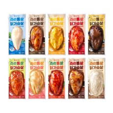 미트리 촉촉통살 닭가슴살 10종 혼합, 10개, 100g