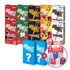 프로야구 KBO 빼빼로 10갑 기획(5종 x2갑)+랜덤 x2갑+짐색(장바구니) 증정, 1세트, KIA구단혼합10갑+랜덤2갑(랜덤짐색)
