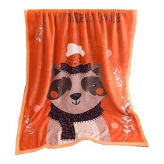 卡通法蘭絨毯 冬季雙層保暖毛毯 兒童嬰兒毯 寶寶雙面毯 幼兒園棉被【JJ0099】, 05圍巾熊熊