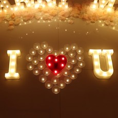 데이지룸 아이러브유 조명+건전지 세트 프로포즈 용품