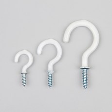 물음표 고리나사 백색고무, 1개