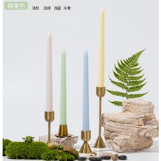 Candie 25公分長杆蠟燭 漸層糖果色系 無煙均勻燃燒 浪漫派對居家擺飾, 糖果色,正常, 1個