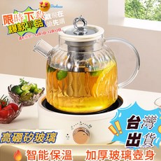 隔日達 【台灣現貨】25新款 高顏值養生壺110V 帶保溫底座 家用煮茶器 辦公室玻璃花茶壺 宿舍電熱燒水壺多功能燒水壺, 養生壺+黑色底座+濾網【1L】,110V台插, 1個