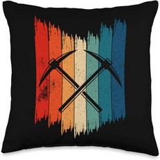 레트로 지질학자 곡괭이 빈티지 쿠션, 16x16