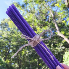 생분해빨대 7x210 mm 일회용 개별포장 퍼플 일자형 빨대, 1개, 100개입