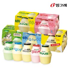 빙그레 단지우유 240ml 5종 20개 1세트 (바나나우유4+딸기우유4+라이트우유4+메로나우유4+무가당우유4)