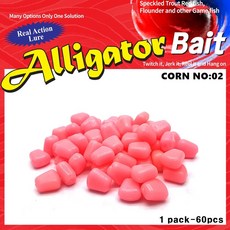 JRC엘리게이터 인조미끼 옥수수/1봉60pcs CORN/송어 산천어 붕어 낚시, 1개