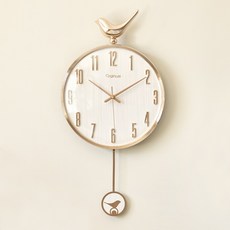 하루아홈 무소음 골드버드 추시계 벽시계/당일출고, 화이트