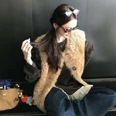 仿毛絨馬甲背心 冬季保暖坎肩外套