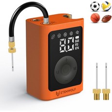 ETENWOLFP300 플러스 볼 펌프 전기 농구 인플레이션과 디플레이션 3200mAh 충전식 배터리 스포츠 볼용 에어, Vivid Orange, Vivid Orange, 1개