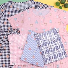 캐릭터 반팔 원피스잠옷 냉감 여름홈웨어 임산부 원피스잠옷