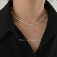 마노앤마노 심플 초커 3mm 큐빅 테니스 목걸이