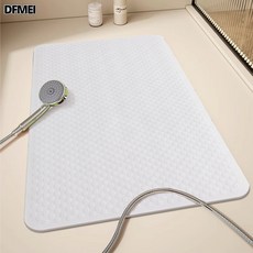 DFMEI 浴室防滑墊淋浴兒童洗澡間腳墊防摔PVC吸盤墊廁所防水衛生間地墊, 1個, 純白