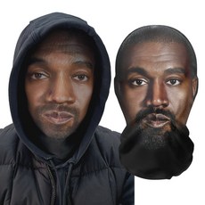 칸예 복면 마스크 흑인 외국인 가면, 1개, 블랙