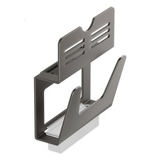 【cobbe 卡貝】太空鋁壁掛 免打孔廚房置物架, 1個, J09LS02灰雙層鍋蓋砧板架-附接水盤, 灰