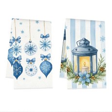 주방 타월 블루 벨 숲 눈사람 손 크리스마스 장식 홈 노엘 디시 선물