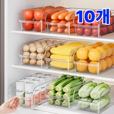 하코리 냉장고 정리함 다용도 용기, 10개, 투명