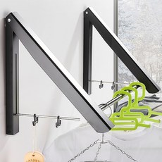 부착식행거 접이식 벽걸이 행거, 실버/80cm