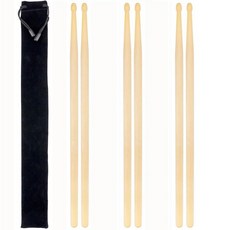 AUGSHY 3 Pairs 5A Wood Drum Sticks with Carry Bag Natural Maple Drumsticks for Practice Performan, 6