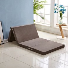 해이프 1인용 접이식 매트리스 간이 휴게실 자취방 1인, 폭 60cmx길이 200cmx두께 5cm, 1cm, 커피색