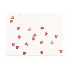 예한 [한지공예 수제한지 모음] 한지(순지), 색운용지 $BOM_31.하트 빨강, 1장