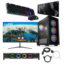 이지컴플러스 윈도우탑재 게이밍 조립컴퓨터 풀세트 모니터 포함 배그 롤 발로란트 오버워치 팰월드 로스트아크 고사양 게임용 PC 데스크탑 본체, 256GB, 16GB, WIN11 Pro, 라데온 VEGA8, 모니터+풀세트01