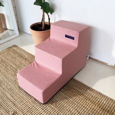강아지 3단 미니 스테블 계단 헤링본핑크 1P 스텝 ang+9861fg