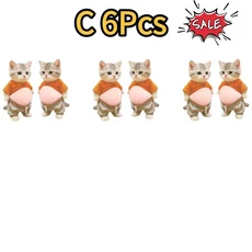 2-10개 3D 시바 이누 고양이 배 스티커 - 부드러운 분홍색 오렌지색 옷을 입은 귀여운 새끼 실리콘 자체 접, 07 C PCS