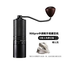 手搖磨豆機中調不銹鋼咖啡研磨機便攜手磨咖啡機, 1個, R06Pro中調五角全能款黑色:如圖所示364, 1L