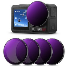 KnF (SKU.2077) NANO-X DJI 오즈모 액션 4 /5 PRO 액션카메라용 2-in-1필터 키트 (ND8PL/ND16PL/ND32PL/ND64PL) AGC Glass