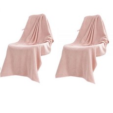 퍼투 간편 건조 바스타월 70 x 140cm 카키 1개 - 핑크 x 2개, 핑크 × 2개