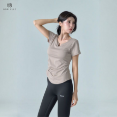 노리엘 요가 필라테스 캡내장 반팔티 노와이존 레깅스 2종세트