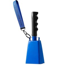 손목 스트랩이 달린 소종 - 손잡이가 카우벨 2개 스포츠 이벤트를 위한 맞춤형 카우벨 축구 게임 차임 타악기 악기 콜벨 농장 목장용(블랙), blue-1pack