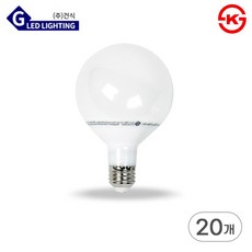 건식 LED 볼전구 G95 12W 롱타입 볼램프 인테리어 전구 세트, 20개, 주광색