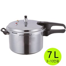 DS 대용량 가스용 인덕션용 누룽지가마솥 압력밥솥 가정용 압력솥 캠핑용 3-10인용, 7L, 1세트, 실버