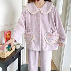 추동 350g 초두꺼운 보온털 항모제모 임산부 잠옷 산모 수유 산후조리