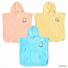 유아동 극세사 판초형 후드가운 키즈 목욕가운 물놀이 수영 비치타올 빠른건조 어린이 망토