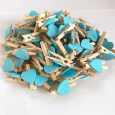 50Pcs 3cm 미니 사진 클립 색상 나무 크리 에이 티브 홈 인테리어, 10 blue-50pcs, 1, 50