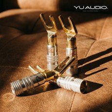 YU AUDIO 鍍真金 Y插 簽名版 音響線HIFI 端子, 紅色, 1個