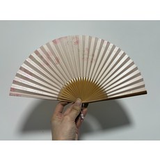 女士摺扇 珠光箔雙面繪花草扇面扇子, 如圖所示, 1個