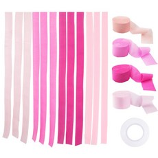 파티 스트리머 25m 칼라별 세트구성 파티커튼 데코 소품 생일 포토존 벽 천장 장식, 핑크세트