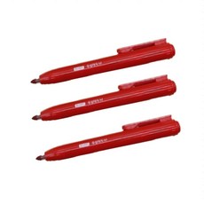 노크식 똑딱 유성매직 검정빨강파랑, 3개, 빨강