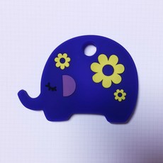 可愛大象造型項鍊吊飾鑰匙圈, 藍紫鑰匙套, 1個