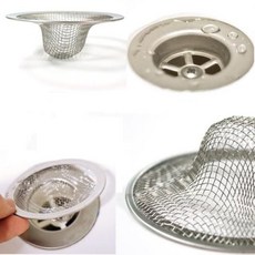 휴이몰 욕조 스텐 배수구망 배수구캡 거름망 머리카락 세면대스텐배수구망, 4 x 8cm