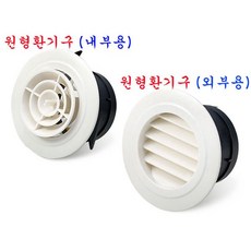 동양환기 환기구 원형환기구 DLC 외부 내부 75/100/125/150, 환기구 (외부)100