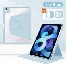 360 ° 회전 iPad 케이스 2024 Air 11 13 M2 Pro M4 4 5 10.9 7/8/9th 10th Gen Mini 6 커버, 01 iPad mini 6, 03 Light blue