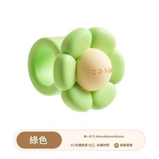 小花朵門把手防撞靜音保護套 矽膠材質, 绿色